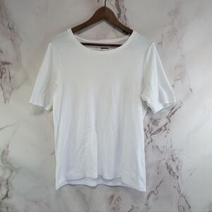 Chicos T Shirt Women Large 2 White Ultimate Tee Short Sleeve Round Neck Stretch